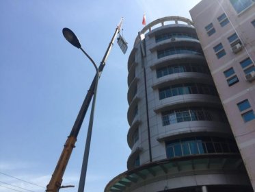 济南：市中区十六里河辖区又柠檬视频APP官网两处楼顶标识